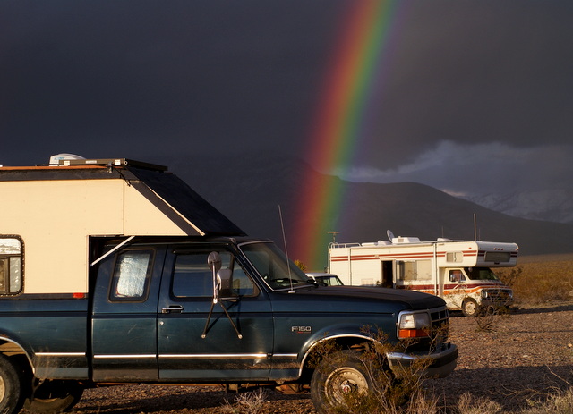 Truck and a rainbow