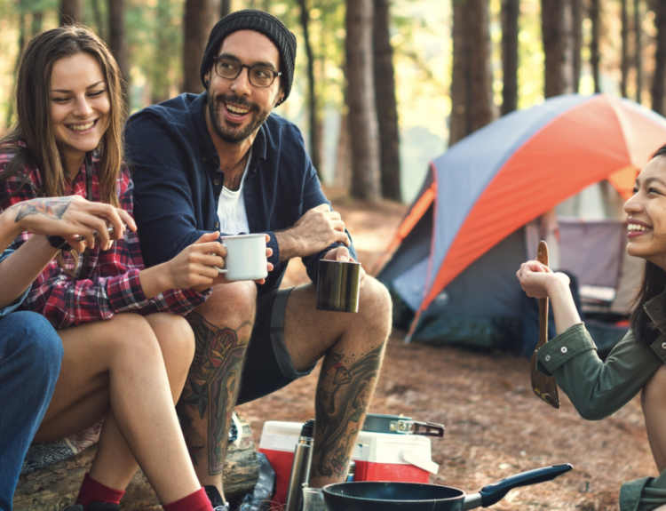 Millennials camping