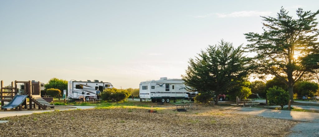 RVs in RV park in the United States