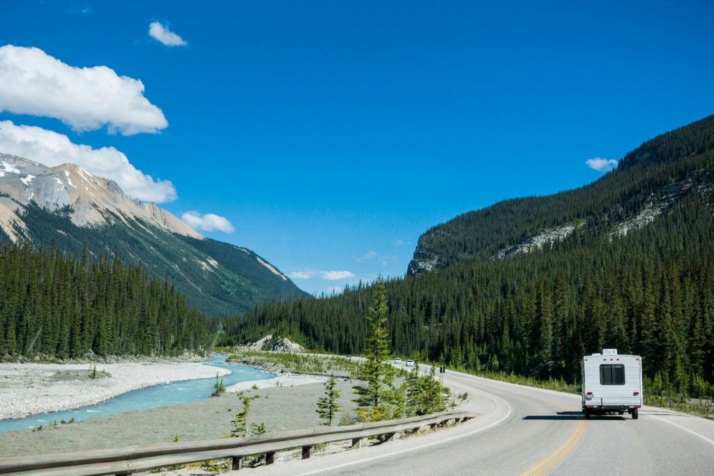 RV in beautiful landscape in Canada