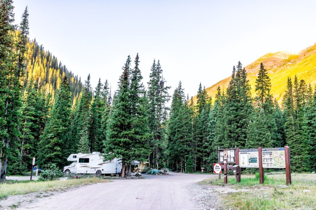 RV Park or campground in the woods in the United States