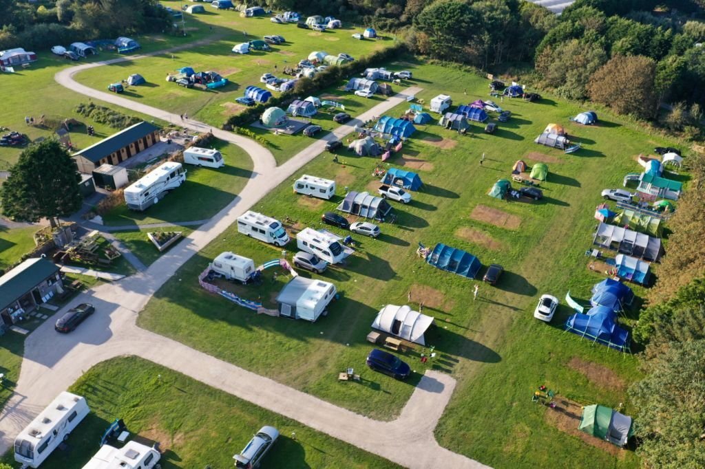 Overhead of RV park or campground