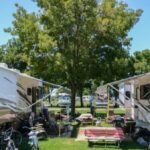 RV park or campground in summer with high occupancy
