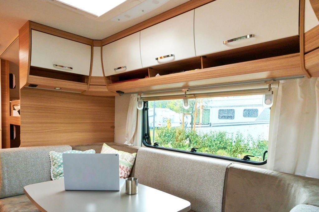 Laptop in an RV park or campground in the United States