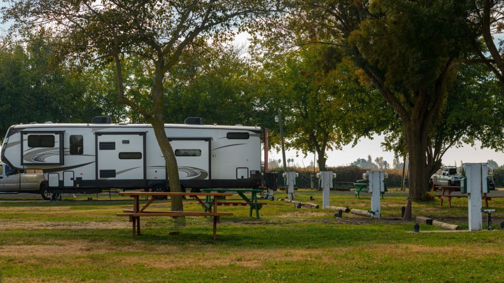RV in a campground in North America