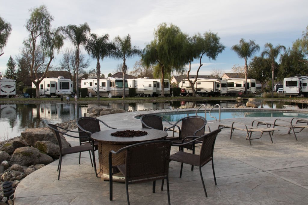 Swimming pool and amenities in RV park
