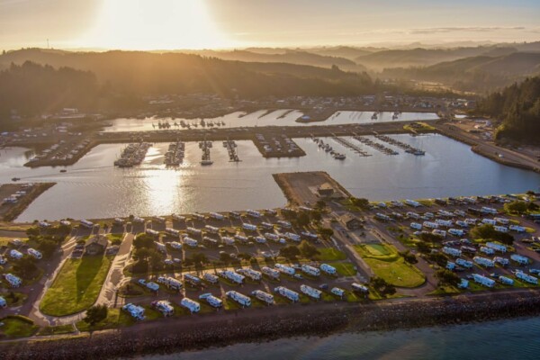Aerial view of RV park in the United States