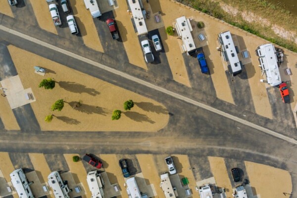 Aerial View of an Small RV Park Layout