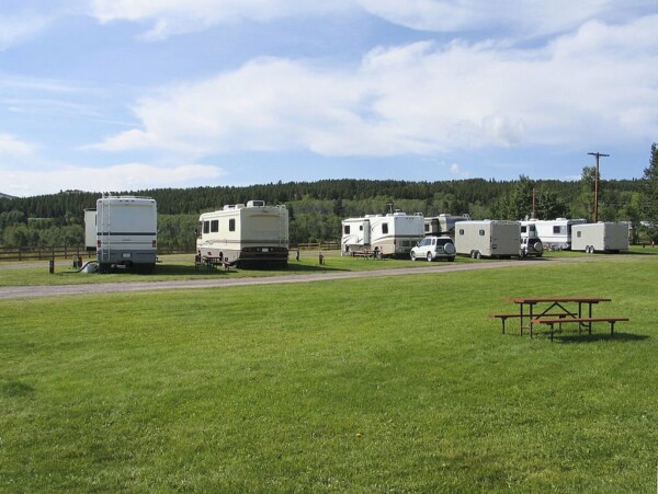 RVs parked at an RV park in the United States