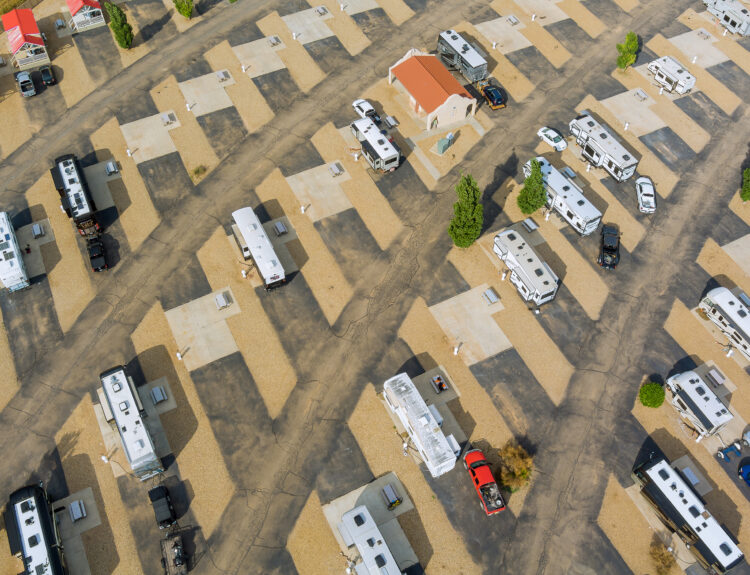 Long-term campground rental aerial view