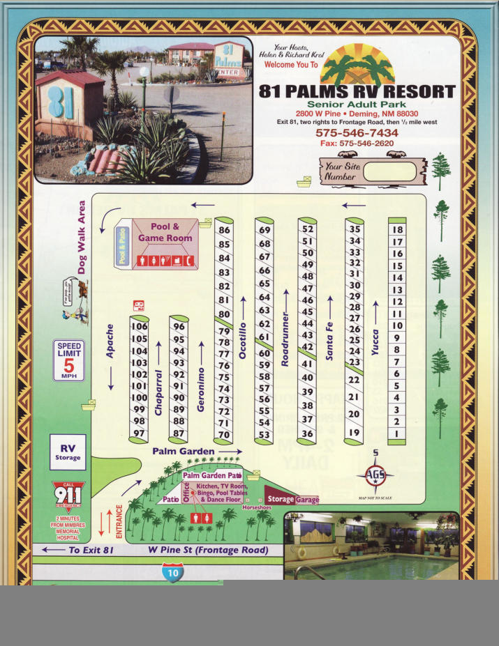 81 Palms Senior RV Resort 3 Photos Deming, NM RoverPass
