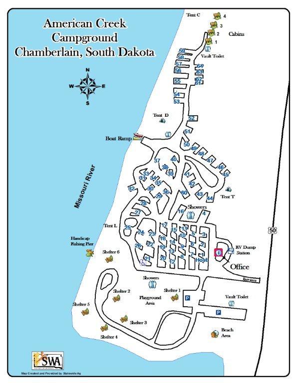 American Creek Campground 5 Photos Chamberlain, SD RoverPass