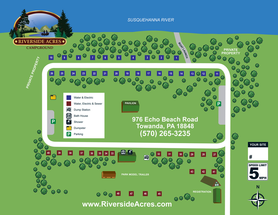 Watoga Riverside Campground Map