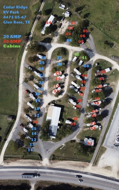 Cedar Ridge Rv Park - Site Map