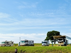 Campers enjoying our extra large spaces!
