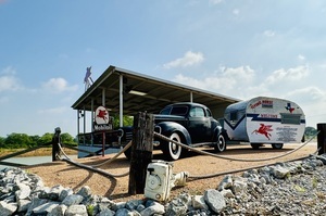 Our modern amenities, meets a little bit of the vintage feel with our classic car and vintage RV.
