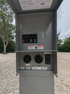 Every RV site has 20, 30, 50 amp available