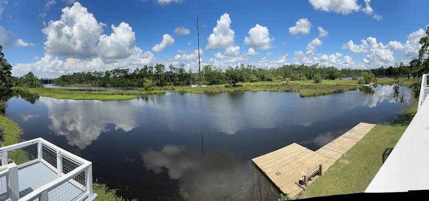 Nestled on a bend of the Tchoutacabouffa, enjoy peaceful scenery and unforgettable sunsets right from your RV.